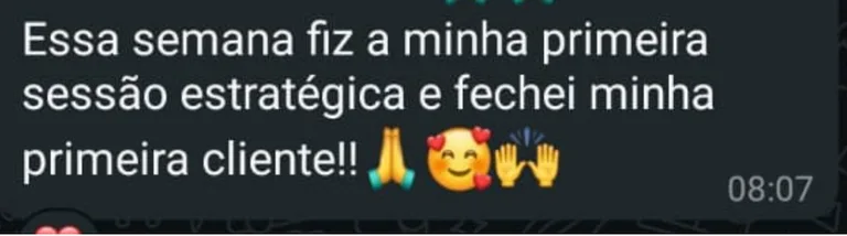 Depoimento de profissional no WhatsApp
